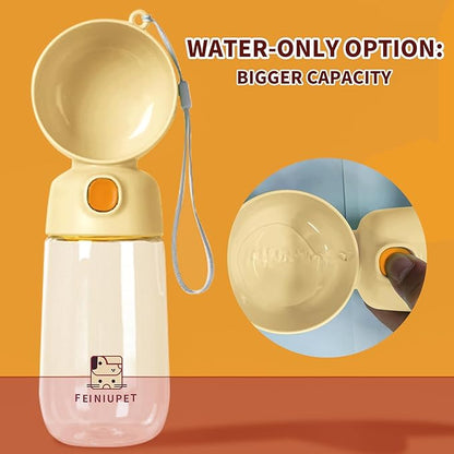 Portable Dog Water Bottle, Large-Capacity Travel Water Dispenser for Cats and Small Dogs - Yellow