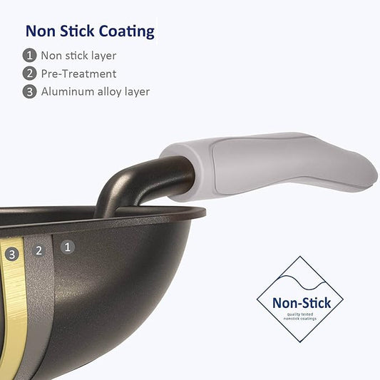 WePet Cat Litter Scoop, Non-Stick Plated Aluminum Alloy Sifter, Kitty Durable Metal Scooper, Deep Shovel, Long Handle, Kitten Pooper Lifter, Size Large, Coated Black Body with Grey Handle