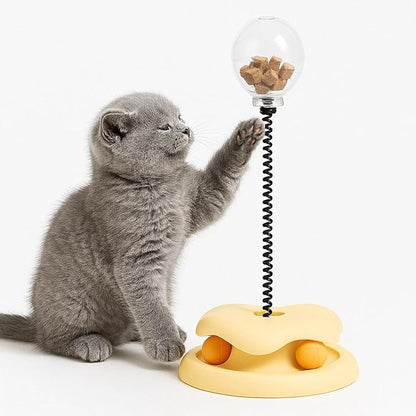 Interactive Cat Toy with Treat Dispenser – Keep Your Kitty Engaged & Rewarded! (Blue)