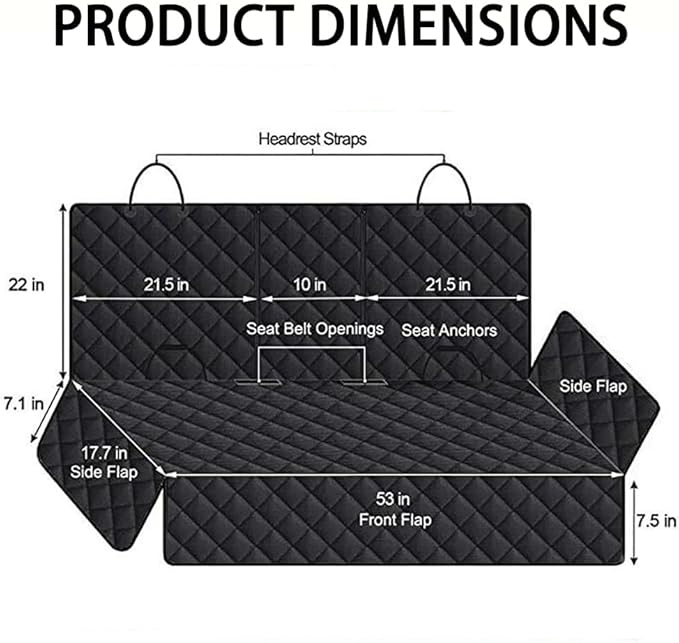 Dog Car Seat Cover for Back Seat for Toyota bZ 2026, Back Seat Pet Bed Mat for Travel, Waterproof Nonslip, Easy to Clean Up, B-Rear Seats