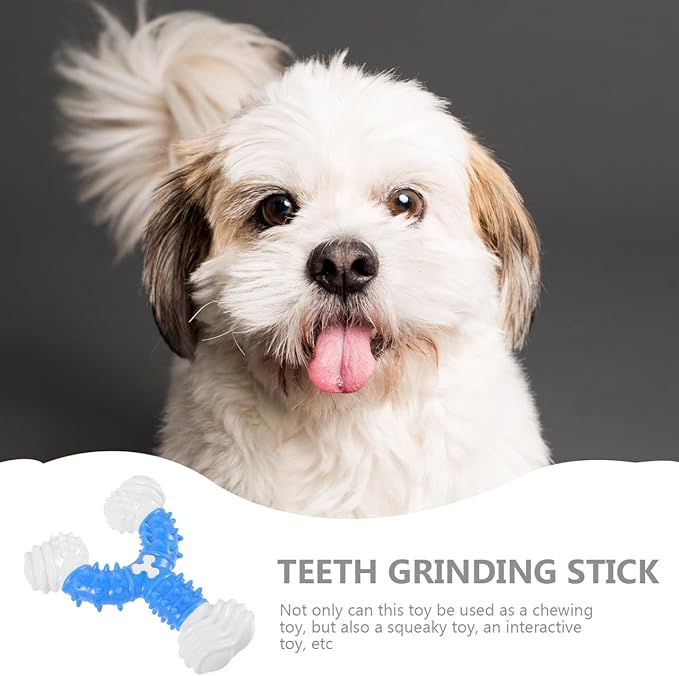 POPETPOP Dog Chew Toy Bone 4.72 Inch Durable Nylon Teeth Grinding Squeaky Interactive Pet Toy for Small Puppies and Medium Dogs Oral Health