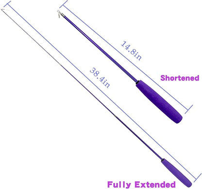 Berfutall-Cat Toys Interactive Cat Feather Wand, Retractable Cat Wand Toy &Natural Feather Teaser Replacements with Bell, Telescopic Cat Fishing Pole Toy for Indoor Kitty Exercise (Green)
