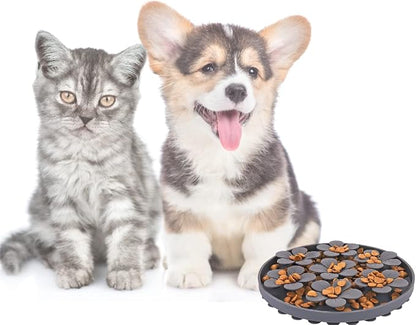 Slow Feeder,Cat Help Slow Down Eating Speed Cut Flower Silicone Rubber Cute Slow Feeder for Puppy/Cat/Dog