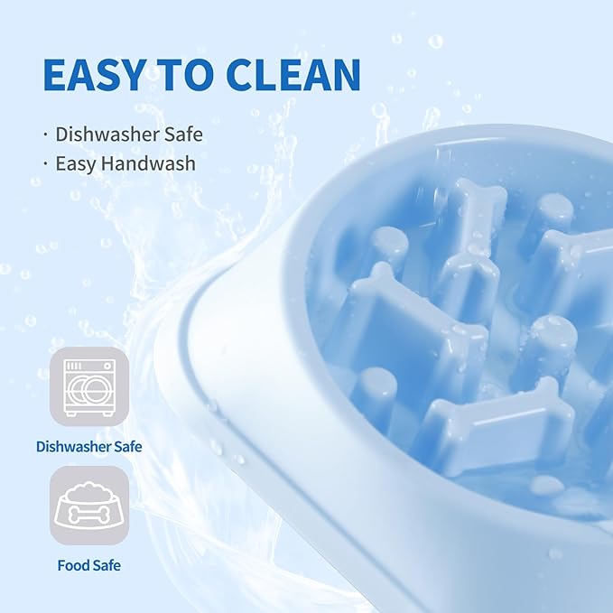 Slow Feeder Dog Bowls, Anti-Choking Puzzle Dog Food Bowls, Anti-Slip Interactive Feeding Slow Down Eating