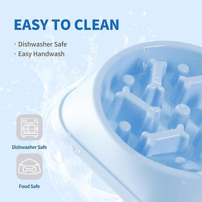 Slow Feeder Dog Bowls, Anti-Choking Puzzle Dog Food Bowls, Anti-Slip Interactive Feeding Slow Down Eating