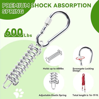 Tether Tug Outdoor Dog Toy for Aggressive Chewers: Durable Rope Toy for Large Breed Dogs - Interactive Backyard Pulling & Exercise Gym with Bungee Spring