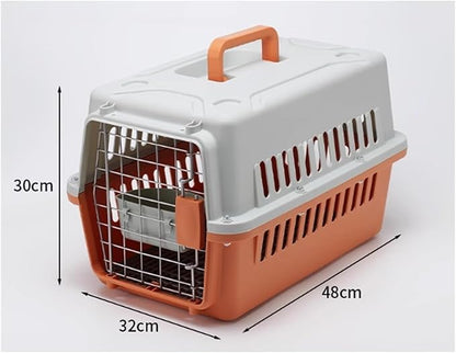 Dog Kennel Pet Airline Box Checked Dog Travel Portable Car Cage(Gris)