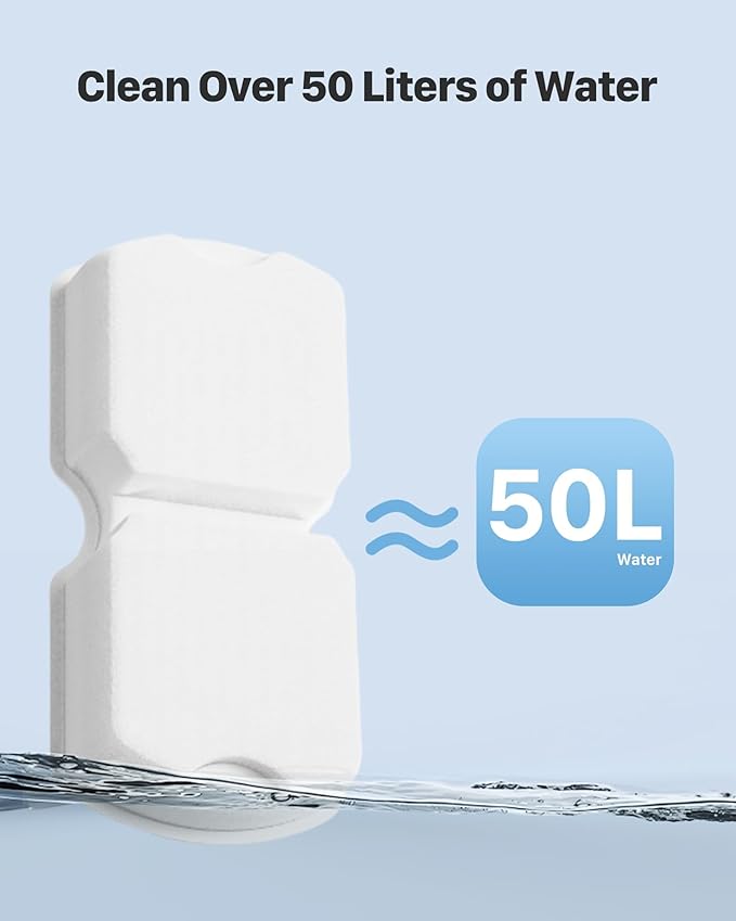 Cat Water Fountain Filter: 24 Pet Fountain Replacement Screen for Stainless Steel - 12 Carbon Filters & 12 Foam Filters - Suitable for Cat Water Fountain Stainless Steel S17