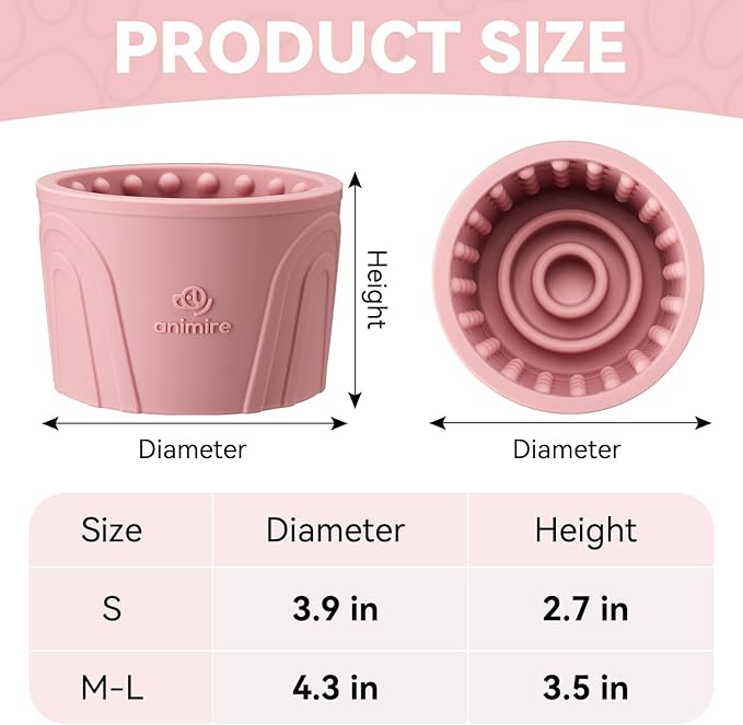 Dog Slow Feeder Lick Bowl, Anxiety Relief Dog Licking Mat Treat Dispenser, Non-Slip Anti-Choking Slow Eating Lick Bowl for Small Medium and Large Breed Dogs, BPA Free Silicone