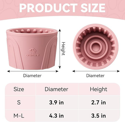 Dog Slow Feeder Lick Bowl, Anxiety Relief Dog Licking Mat Treat Dispenser, Non-Slip Anti-Choking Slow Eating Lick Bowl for Small Medium and Large Breed Dogs, BPA Free Silicone