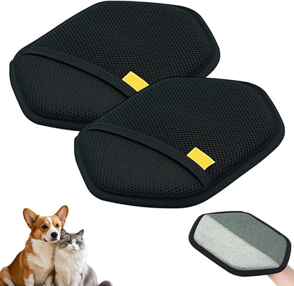2 Pack Pet Hair Removal Glove for Cats & Dogs, 2026 Upgrade Pet Hair Remover Electrostatic Gloves Pet Hair Remover Glove for Couch, Furniture, Carpet, Curtain (Black)