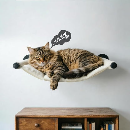Cat Hammock Wall Mounted, 22.44 x 13.78 inch Wall Mounted Cat Shelves, Metal Brackets Beds for Sleeping, Playing, Climbing & Resting Stabilized Wall Furniture (Soft & Warm Fabric)
