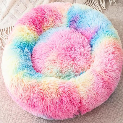 Cat Beds for Indoor Cat Dog Bed Dog Donut Bed Small Pet Bed Dog Calming Bed Warm Puppy Bed Cat Beds Baby Kitten Bed Fluffy Donut Bed Up to 7 Lbs Small Pet