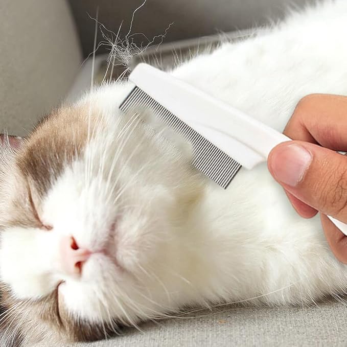 Pet Hair Comb, 2025 New Multifunctional Pet Grooming Brush Pet Hair Comb Tear Stain Removal, Fine-Tooth Stainless Grooming Massage Comb Stainless for Small Dogs Puppies