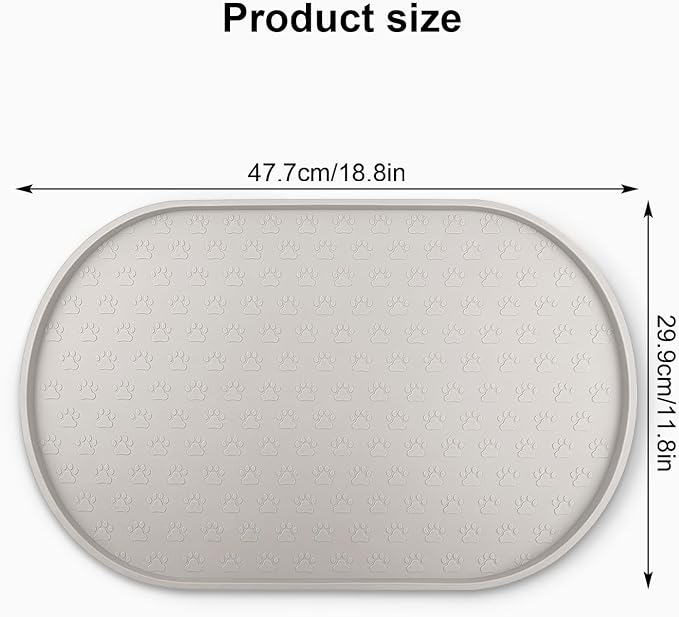 KPWACD Dog Food Mat Anti-Slip Bowl Mats for Food and Water, High-Lips Waterproof Pet Placemat Prevent Messy Spills to Floor, Silicone Puppy Feeding Trays for Large Medium Small Dogs Cats