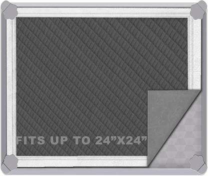 ELEGX Pee Pads Tray Silicone Dog Bedpan Tray, High Edge Puppy Pad Holder Tray for Easy to Clean and Spill Free Dog Bedpan Training Pad Tray with Fixing Buckle (24 INCH x 24 INCH)