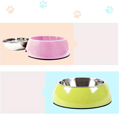 Pet Bowls Stainless Steel Dog Cat Pet Bowl Universal Pet Water and Food Bowls 4 Sizes and 5 Colors Available (XL, Green)