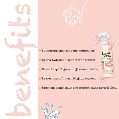 Sensitive Dog Deodorizing Spray Perfume, Oatmeal Formula Pet Cologne,Hypoallergenic Detangler Spray, Alcohol Free, Pet Odor Neutralizer for Puppies, White Musk Scent to Refresh The Skin and Coat, 8oz