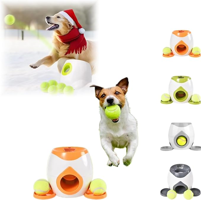 Automatic Ball Launcher for Dogs, Tennis Balls Launchers for Dogs, Interactive Dog Toys Tennis Balls Launcher for Small Dogs, Dog Fetch Ball Thrower for Indoor/Outdoor Playing (A)