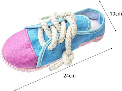 IFOYO Durable Squeaky Dog Chew Toy Safe Mini Sneaker Shape Interactive Pet Toy for Puppies, Small, Medium Dogs, Cats, Rabbits and Small Animals