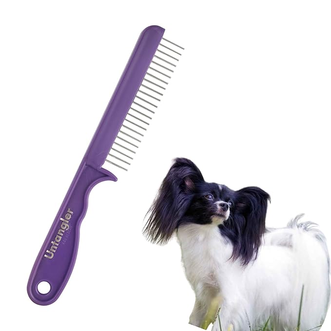 Super-Groom Combs with Smooth Rotating Teeth for Painless Mat Removal (Royal Purple, 22 Coarse-Teeth)