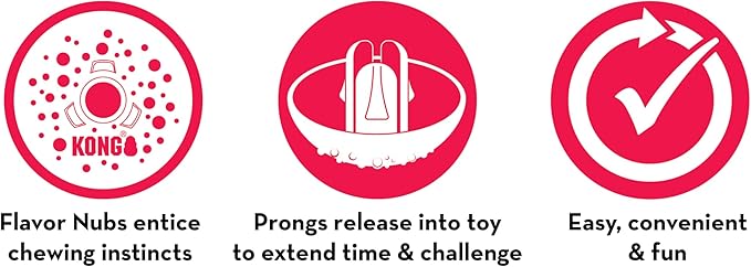 KONG Classic Stuffable Dog Toy & KONG Marathon Peanut-Butter-Flavored Treats (2 Pack) - Fetch & Chew Toy for Dogs - With Dog Toy Filler Treat - For Hours of Fun & Enrichment - For Medium Dogs