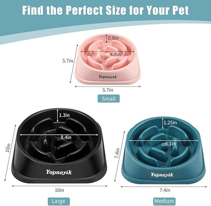 2 Pack Slow Feeder Dog Bowls for Healthy Eating, Non-Slip and Anti-Choking Design, Reduces Bloating & Overeating for Large Dogs, Easy to Clean