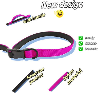 Multifunctional Dog Leash with Extra Handle -4 in 1 Hands-Free Adjustable Dog Leash for Jogging, Walking, Running - Fits Small and Medium-Sized Dogs (Hot Pink, M)
