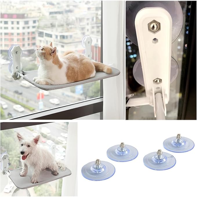 4 Pack Cat Window Perch Suction Cup Replacement with Screws 85mm Sturdy Strong Hanging Holder Suction Cups for Cat Window Perch Cordless Hammock Foldable Cats Bed Seat