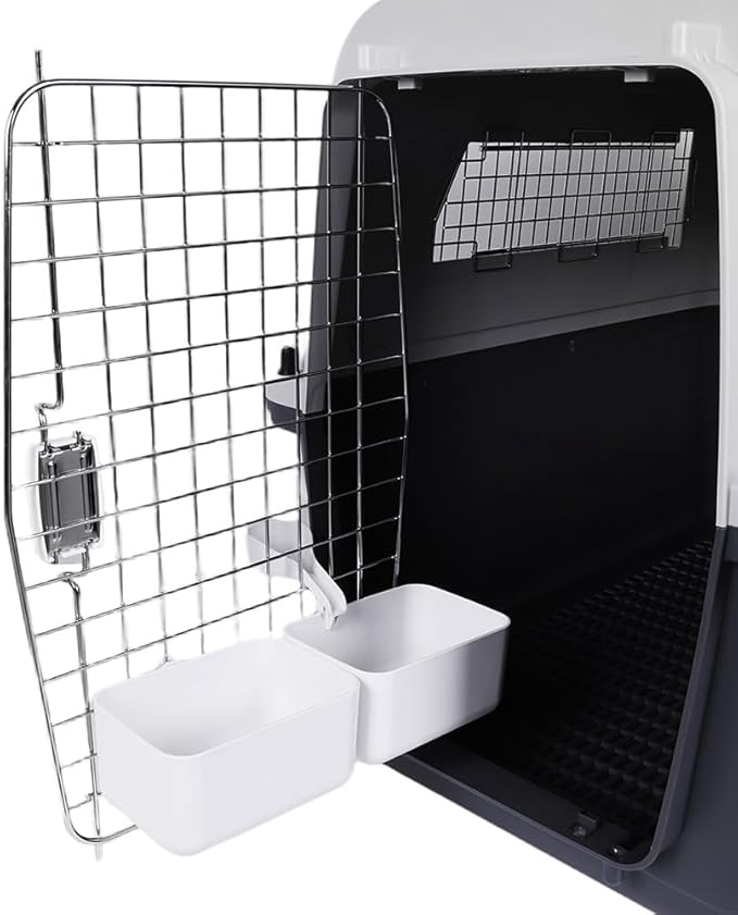Large Dog Crate Pet Box Length 33in/Width 21.6in/Height 25.2in Dogs Kennel with Handle & Metal Door Dog Carrier for Indoor Outdoor Puppies Kittens