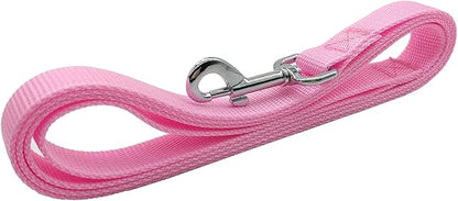 TAIAN 4FT/5FT/6FT Strong Dog Leash, Nylon Dog Leashes for Small Medium Large Dogs (Pink, 1 in x 15 ft)