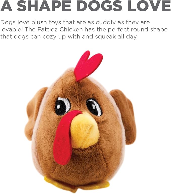 Outward Hound Fattiez Chicken Plush Squeaky Dog Toy, XS