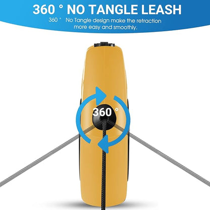 Retractable Dog Leash, 26 Ft Heavy Duty Pet Walking Leash for Small Medium Large Dogs up to 99lbs, Anti-Slip Handle, 360 ° No Tangle, Nylon Tape, One-Handed Brake (Yellow)