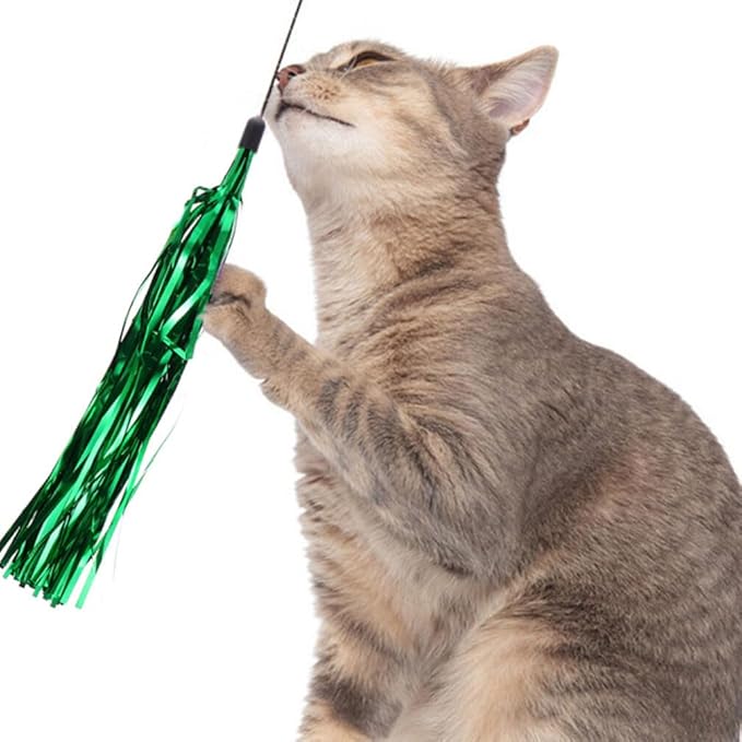 balacoo 30 Pcs Cat Teasing Replacement: Cat Interactive Tassel Teasing Stick Replacement Teaser Refills for Indoor s