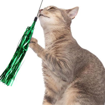 balacoo 30 Pcs Cat Teasing Replacement: Cat Interactive Tassel Teasing Stick Replacement Teaser Refills for Indoor s