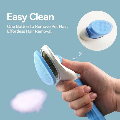 Dog & Cat Brush,Pet Grooming Kit 4PCS- Dog Brush for Shedding| A Pair Pet Hair Removal Gloves| Metal Comb for dog.Removes Undercoat, Tangled, Dirt and Massages. All hair Types