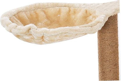 Cat Tree Replacement Parts Cat Hammock 17in Dia. Spoon-Shape Large Tree Hammock Soft Scratch-Proof Replacement Parts Washable Easy to Install Attachments Beige