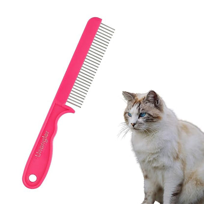 Super-Groom Combs with Smooth Rotating Teeth for Painless Mat Removal (French Rose Pink, 30 Fine-spaced Teeth)