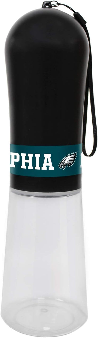 Pets First Dog Water Bottle. NFL Philadelphia Eagles PET Water Bottle. Best Cat Water Bottle. Water Fountain Dispenser for Dogs & Cats., Black, 13.5oz (PHL-3344)