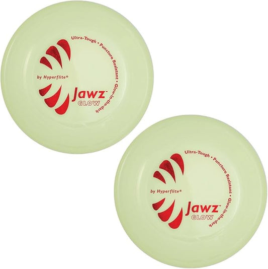 Hyperflite Jawz Glow-in-the-Dark 2 Pack Competition Dog Disc 8.75 Inch, Worlds Toughest, Best Flying, Puncture Resistant, Dog Frisbee, Not a Toy Competition Grade, Outdoor Flying Disc Training