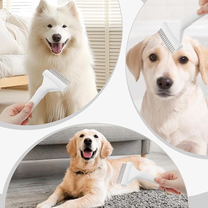 Cat Brush, Pet Hair Removal Tool, Lightweight Deshedding Dog Brush,Cat Brushes for Indoor Cats,Dematting Comb for Dogs Cats,Remove Loose Hair,Pet Grooming Undercoat Rake(White)