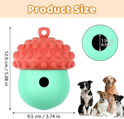 Dog Treat Toys for Puppy, Silicone Dog Toy Treat Dispenser Slow Feeder, Dog Interactive Toys for Boredom, Dog Enrichment Toys to Keep Them Busy, Interactive Dog Toy 1 Pack (Red&Green)
