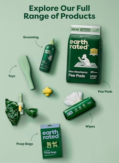 Earth Rated 3X Protect Dog Poop Bag Rolls, Odor Blocking Leak Proof Extra Thick, Unscented, 240 Count