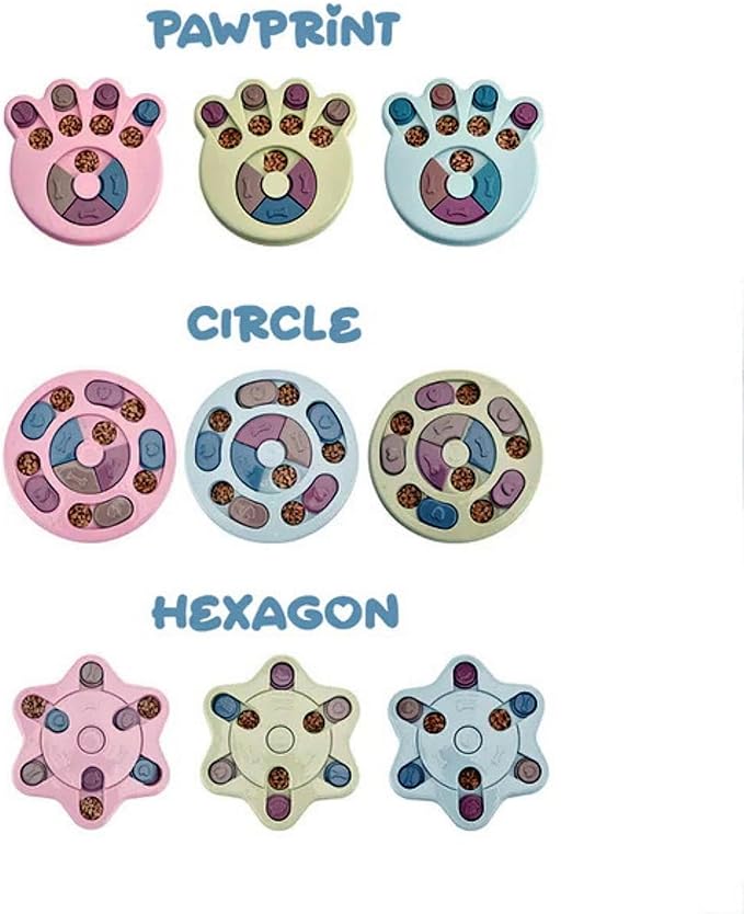 Anti-Choking Interactive Puzzle Toy for Slow Dispensing Feeding for Pets, 2023 New Dog Puzzle Toys, Dog/Cat Food Puzzle Feeder, Dog Stimulation Toys for Small and Medium-Sized Dogs (Pink, Hexagon)