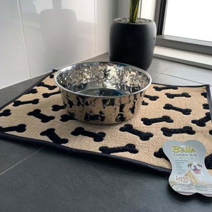 Loving Pets Diamond Plated Dog Bowl with Non-Skid Bottom, 5-Quart, Silver