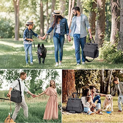 Modoker Weekend Dog Travel Bag with 2 Food Bags, 2 Bowls and Mat, Dark Gray - Image 6