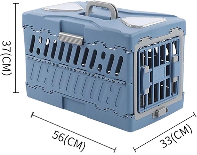 Portable Foldable Pet Kennel, Breathable Check-in Carrier for Cats and Small Dogs(Blue)
