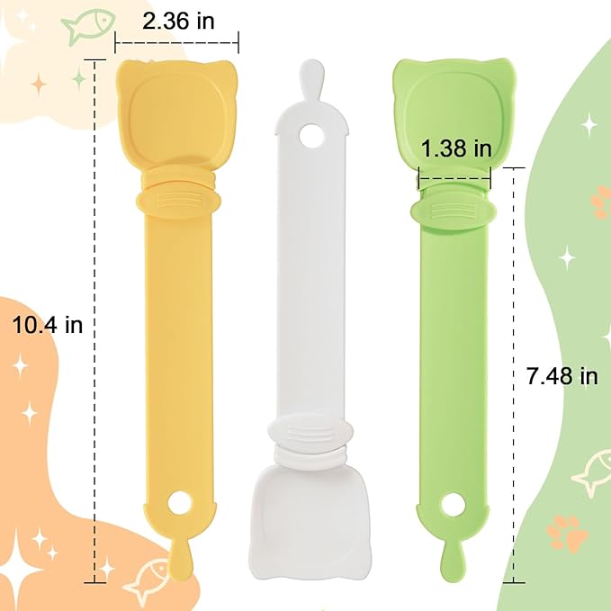 Cat Treat Spoon Squeeze, Sliding Kitten Strip Feeder Suitable for Puree and Delectables Bisque Lickable Wet Cat Treats, 3 Pcs Pet Food Dispenser for Puppies Small Pets