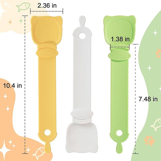 Cat Treat Spoon Squeeze, Sliding Kitten Strip Feeder Suitable for Puree and Delectables Bisque Lickable Wet Cat Treats, 3 Pcs Pet Food Dispenser for Puppies Small Pets