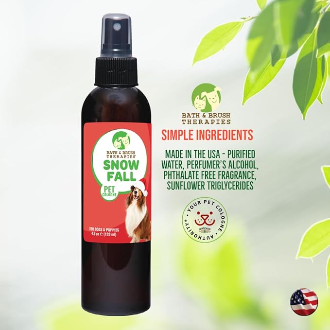 Showseason Animal Products Bath & Brush Therapies Snowfall Dog Cologne 4.5 oz | Dog Perfume Long Lasting | Deodorizing Spray